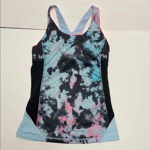 Ivivva pink and blue tanktop with shelf bra